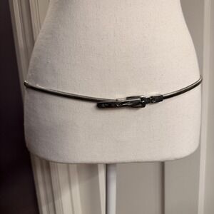 Unbranded Snake Chain Belt Silver Tone Metal Skinny Stretch Belt